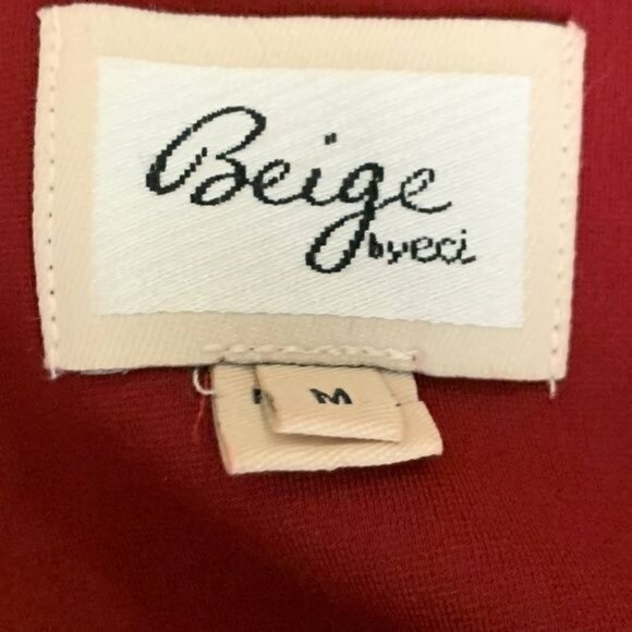 Beige by ECI Red Midi Sheath Dress Medium Lace-Up Front Office-to-Evening Style - Picture 7 of 10